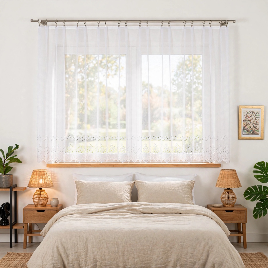 Firanka 018534 w sypialni